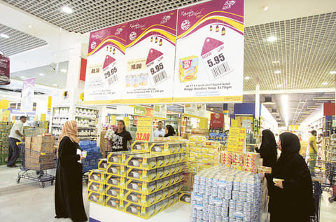 Shoppers at a Union Co-op store in Dubai