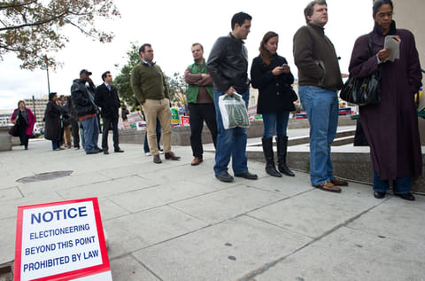 Americans queue to cast their ballots (File image)