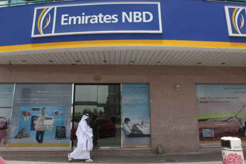 An Emirates NBD branch on Shaikh Zayed Road, Dubai.