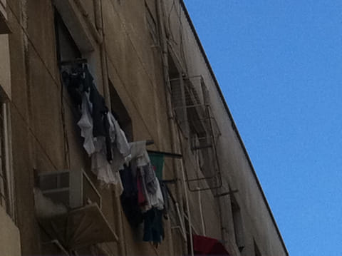 Window laundry stands in poor condition