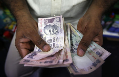 Indian rupee currency notes.