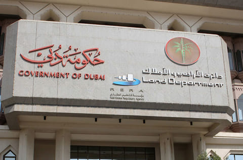An external view of Dubai Land department building in Deira