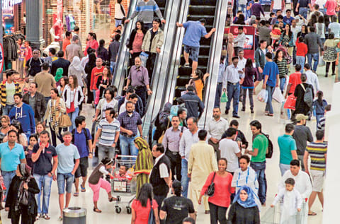 Shoppers at Deira City Centre. Mall operator Majid Al Futtaim Holding expects the rollout of vaccines to help shore up the economy in 2021.
