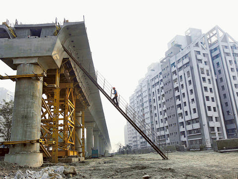 File picture of an under construction metro project in the Indian city of Kolkata. India needs a new financing model to manage growth in the coming decades.