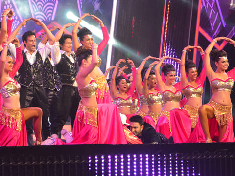 A file photo of Ranveer Singh, centre, at the Zee Cine Awards in Mumbai.