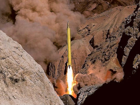 A file picture shows ballistic missile being launched from an undisclosed location.