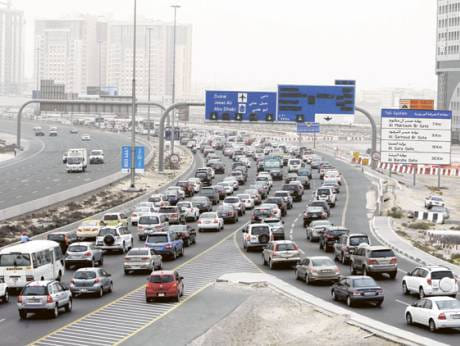Al Ittihad Road, the main artery connecting Sharjah and Dubai.