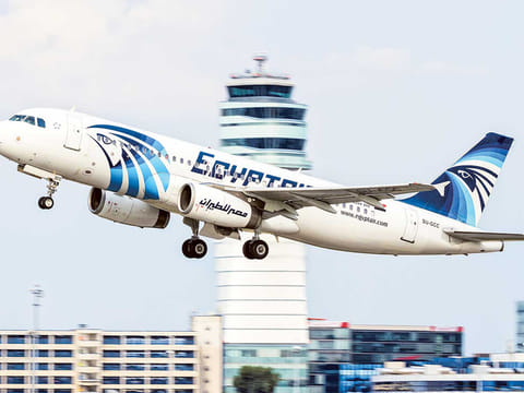 File photo shows an EgyptAir flight.