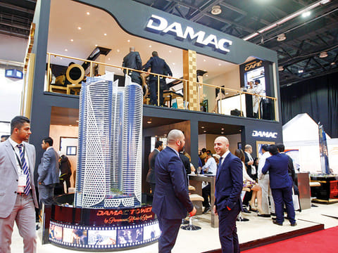 The Damac stand at a recent Property show in Dubai. Damac Properties recorded a sharp decline (46 per cent) in nine-month revenues to Dh2.8 billion from Dh5.2 billion.