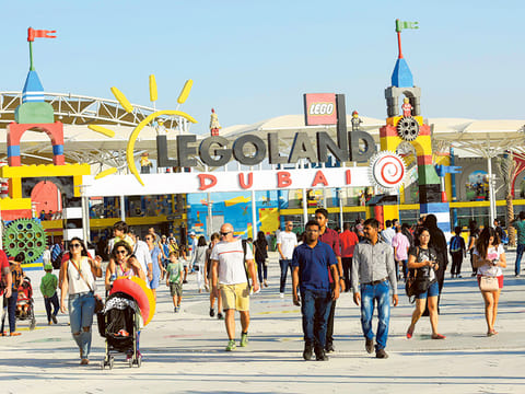 Visitors at Legoland, a DXB Entertainment’s theme park. DXB Entertainments’ net loss widened in 2020, partly due to impairment charges related to property and equipment.