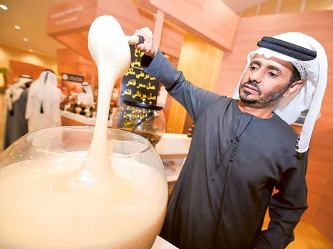 File photo of Mohsin Al Ameri of Dar Al Shifa Honey UAE at the Hatta Honey Festival in 2019