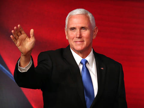 U.S. Vice President Mike Pence arrives to speak at the APEC CEO Summit at the Pacific Explorer cruise ship docked in Port Moresby, Papua New Guinea.