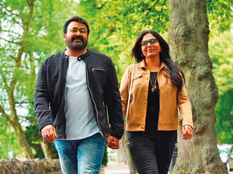 Mohanlal and Asha Sharath in ‘Drama’.