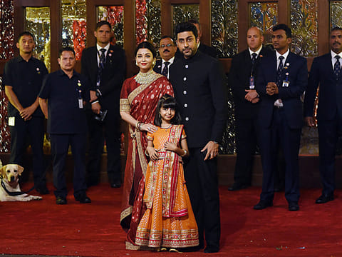 Aishwarya Rai Bachchan and Abhishek Bachchan with daughter Aaradhya.