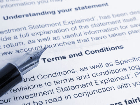 Terms and conditions. For illustrative purposes only.