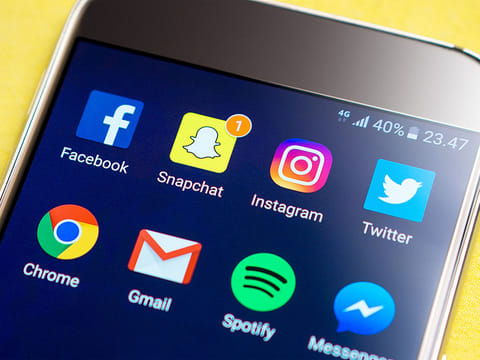 Social media apps on a smartphone. For illustrative purposes only.