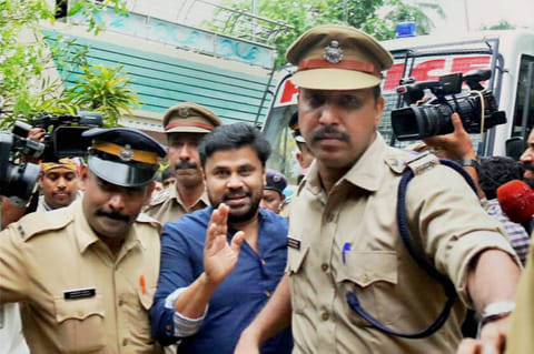 Dileep at a magistrate court in Kerala 2017.