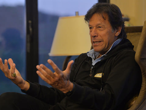 Imran Khan at his home in Islamabad. Pakistan's prime minister has tested positive for Covid-19 and is isolating at his home.