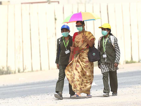 Dusty conditions in Sharjah.