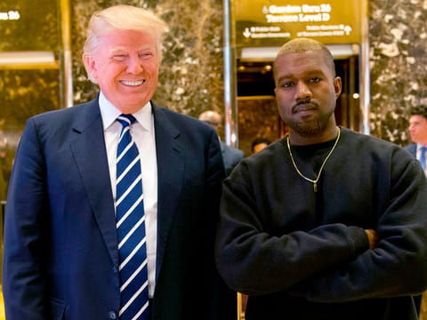 Then President-elect Donald Trump and Kanye West in New York in December 2016.