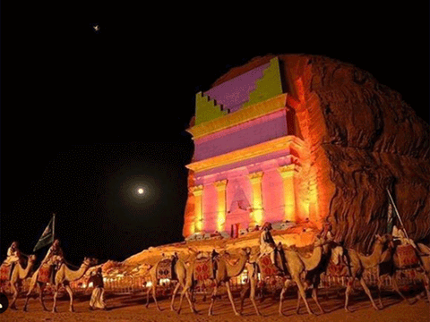 A night view at Madain Saleh