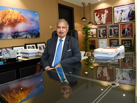 From the yesteryears: Ram Buxani in his office located on the Cosmos Lane of Meena Bazaar.