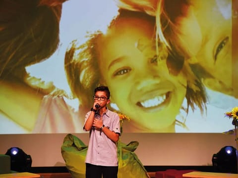 Kai Pavitt, of Dubai International Academy perfoming during the 4TH Wellbeing census results announcement at Amity University Dubai