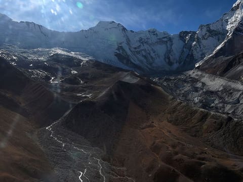 A glacier in the Everest region of Nepal, in the Solukhumbu district some 140km northeast of Kathmandu.
