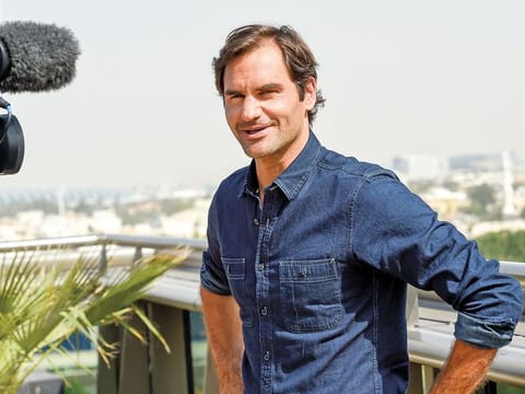 Roger Federer during the media round table at the Dubai Duty Free Tennis Championships on Sunday.