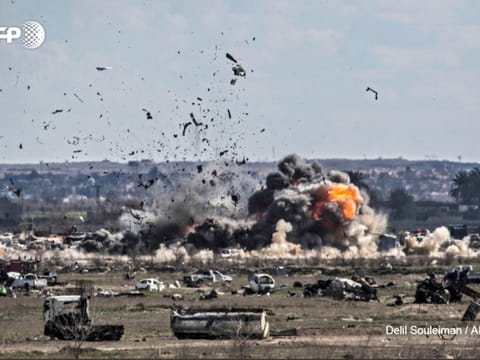AFP photographer Delil Souleiman captures the shelling of the Daesh group's last holdout of Baghouz in Syria