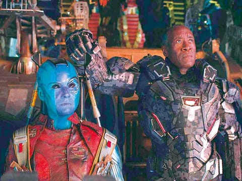 Karen Gillan and Don Cheadle in ‘Avengers: Endgame’.