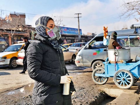 One of the challenges Hassani faces in Kabul is finding wall space where she is allowed to complete her spray-painted works.