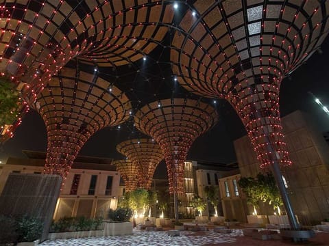 Construction of Expo 2020 Dubai’s petal-shaped Thematic Districts is now complete marking one of the most significant milestones.