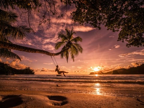 A tourist in Seychelles.