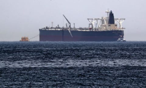 The crude oil tanker, Amjad, which was one of two tankers that were damaged in mysterious "sabotage attacks", off the coast of Fujairah, UAE. Saudi Arabia said two of its oil tankers were damaged in the "attacks" as tensions soared in a region already shaken by a standoff between the United States and Iran.
