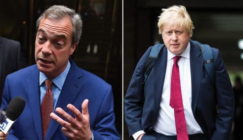 Nigel Farage (left) and Boris Johnson