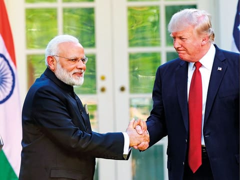 President Donald Trump and Indian Prime Minister Narendra Modi after making statements at the White House in Washington, in 2017.