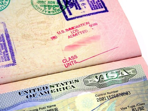 US visa. For illustrative purposes only.