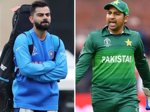 Virat Kohli and Sarfaraz Ahmad.