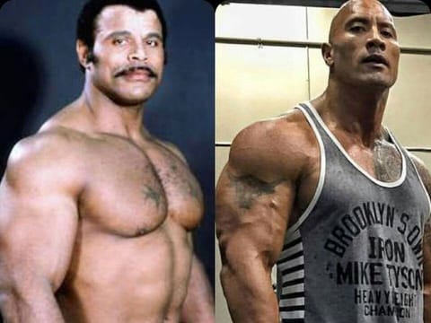 Rocky Johnson and son 'The Rock' Dwayne Johnson