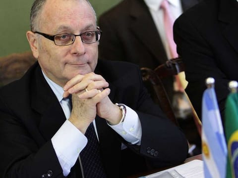 In this July 14, 2017 file photo, Argentina's Foreign Minister Jorge Faurie attends a meeting at the Itamaraty Palace, in Brasilia, Brazil. The Argentine Foreign Ministry said in a statement on Friday, June 28, 2019, that South America’s Mercosur trade bloc has struck a “strategic association” trade deal with the European Union, clinched in the Belgian capital of Brussels following two decades of negotiations. The Mercosur bloc includes Argentina, Brazil, Paraguay and Uruguay.
