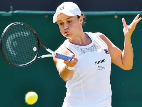 World No.1 Ashleigh Barty has joined the men's tennis stars in the volleyball challenge.