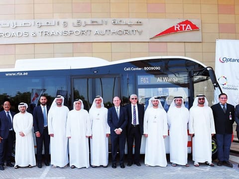 Mattar Al Tayer inspected an Optare bus after attending a briefing about the technical specifications. The buses have a low-floor door for the benefit of people of determination apart from deluxe interior finishing, LED destination boards, WiFi and USB charging ports.