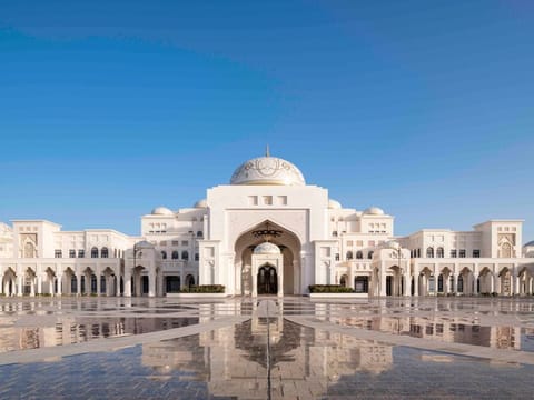 Qasr Al Watan, which is located at the end of Abu Dhabi corniche next to Emirates Palace, and is an enriching interactive journey in a contemporary setting that reveals and reflects on governance, knowledge and craftsmanship. Qasr Al Watan is a Presidential Palace which opened to the public in 2019. The palace was used for official purposes including hosting foreign leaders of states.The building is still used to host foreign dignitaries and for government proposes. 14th July 2021.