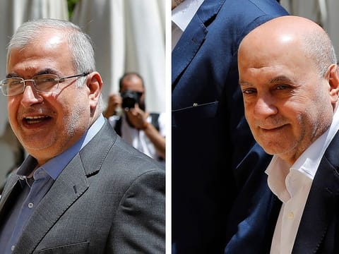 Lebanon Parliament members Muhammad Hasan Ra'd and Amin Sherri in Beirut. The U.S. Treasury Department is imposing sanctions the three men, who are suspected of using their positions to further the aims of the Iran-backed military group and "bolster Iran's malign activities."