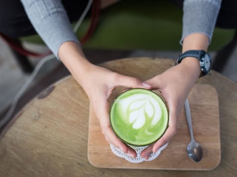 Matcha latte. For illustrative purposes only