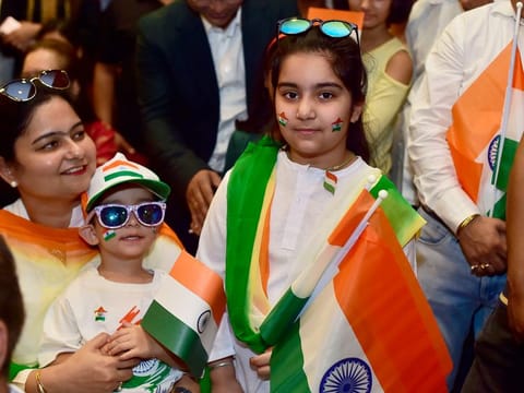 Indians in Dubai celebrate 73rd Independence Day.