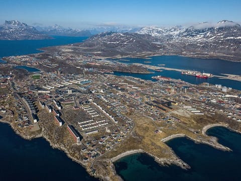 An aerial view of Nuuk, Greenland's capital.