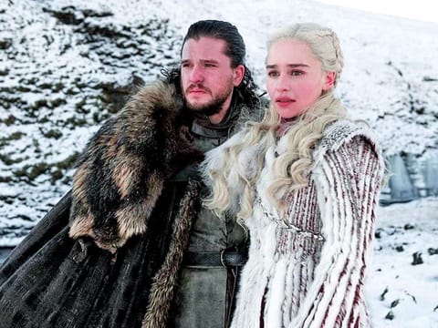 Kit Harington and Emilia Clarke as Jon Snow and Daenerys Targaryen on ‘Game of Thrones’.