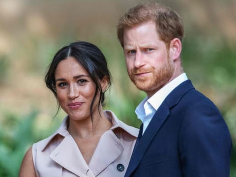 Britain's Prince Harry and Meghan.